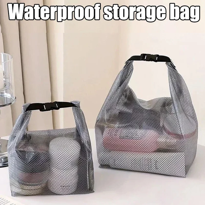 Bolsa de almacenamiento impermeable para ropa deportiva, natación, baño, gran capacidad, con cordón, artículos de tocador al aire libre para hombres y mujeres