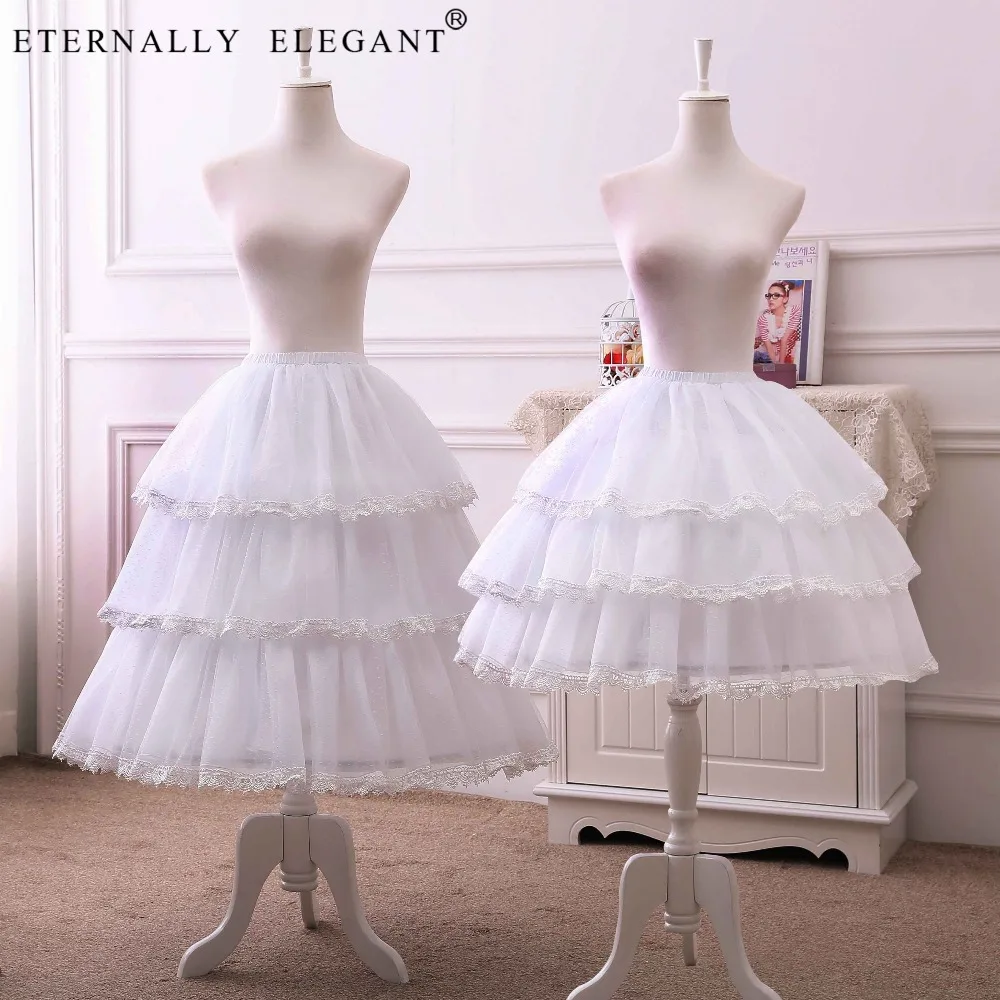 Rok pendek 50cm 68cm lolita Cosplay rok Dalaman rockabilly crionline ball skirt 3 lapisan Hoop Ruffle A Line wanita