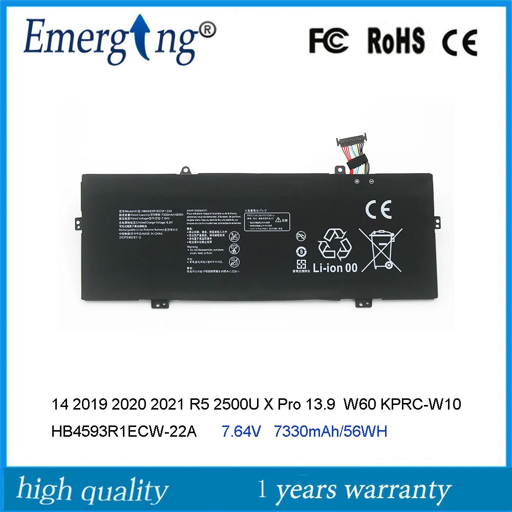 

7.64V 56Wh HB4593R1ECW-22A Battery For HUAWEI MateBook 14 2020 2021 Series KLVL-WFH9 KLVD-WFH9 MACHD-WFE9