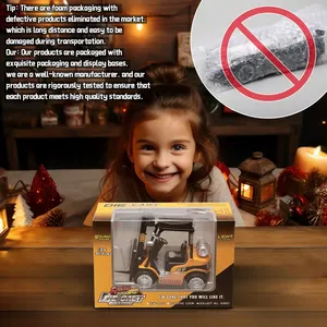 Retroactive Motion Gabelstapler- und Kranmodell, 1:24 Skala, Legierungskonstruktion, Klang und leuchtende Effekte, ideal für Kinderspiele 6 Hauptverkaufsbehälter -Gabelstapler - №3