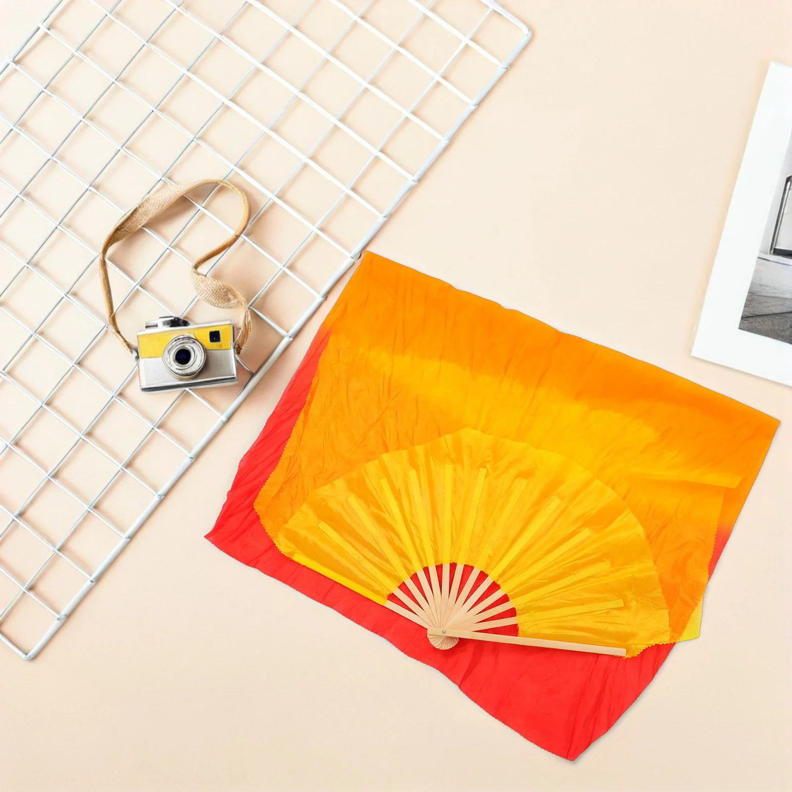 

Fan Silk Artificial Silk Gradient Color Adult Kids Belly Dance Supplies Accessories Square Dance Accessories Square