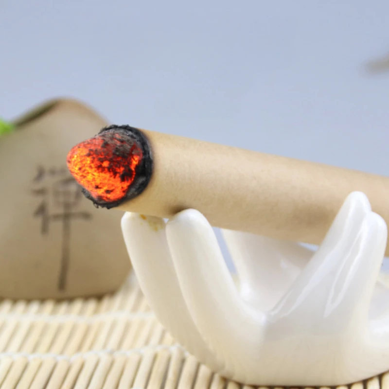 1PC White Ceramic Buddha Hand Desktop Decorations Porcelain Cigar Armrest Display Stand Base for Kung Fu Tea Set