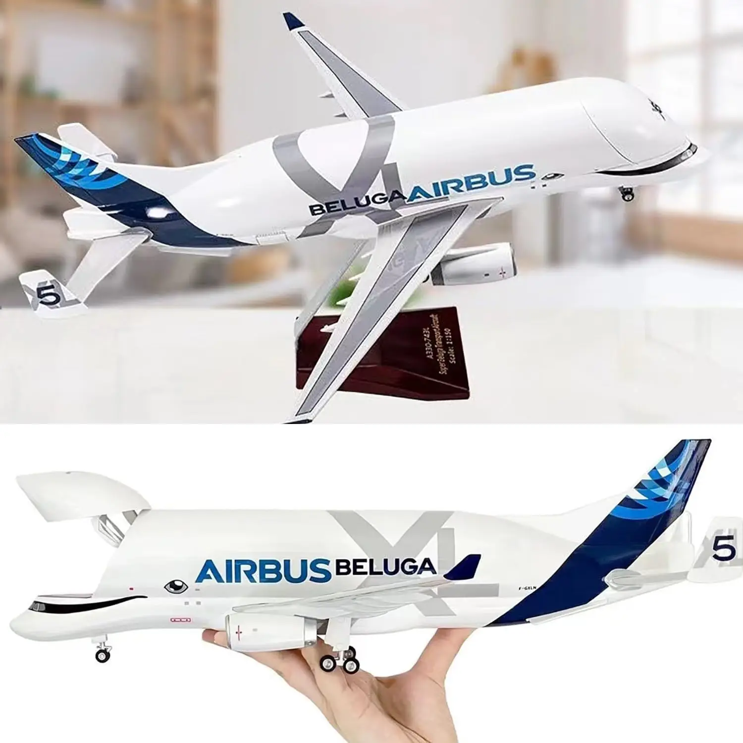 1:150 Airbus A300-600 Beluga Airlines 42cm Scale Model Aircraft Transport Beluga Alloy decor Casting Airplane Accessories Kit