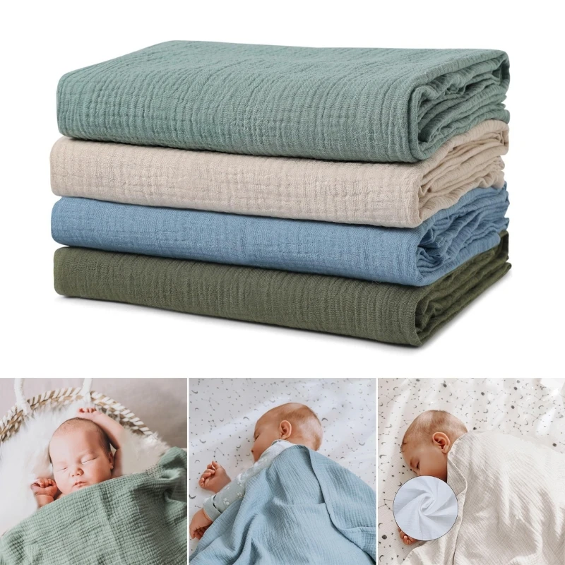 

Soft and Breathable Cotton Blanket Newborns Baby Receiving Blankets Swaddles Wrap Strollers Cover Shower Gift for Infants A2UB