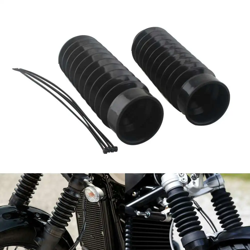 Motorcycle 49mm Rubber Fork Gator Boots Front Fork Shock Absorber Cover For Harley Davidson Dyna Fat Bob Low Rider Street Bob