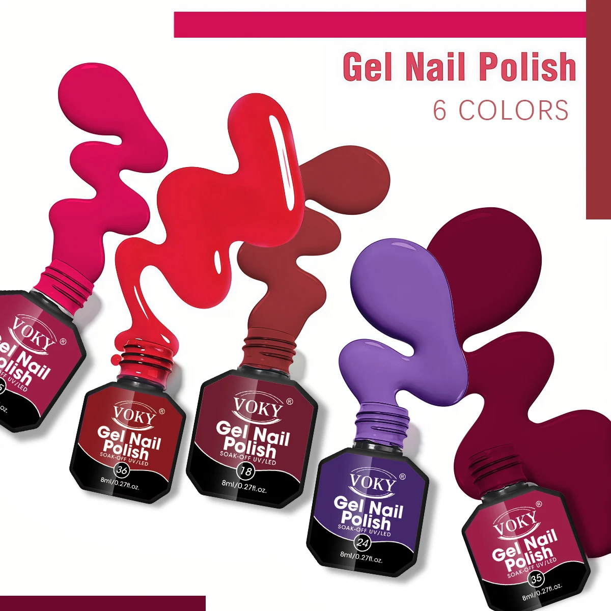 Pegamento para uñas semipermanente VOKY de 8 ml, pegamento para quitar uñas LED para salón de uñas, esmalte de uñas para mujer, productos para el cuidado de las uñas, esmalte de uñas en gel