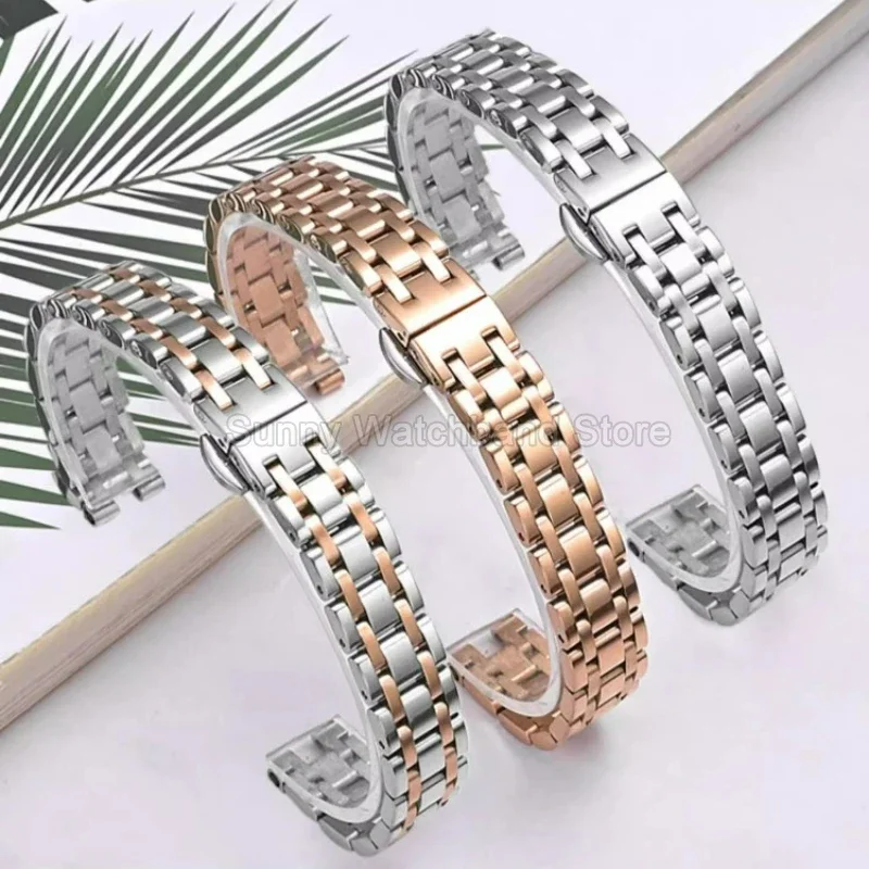 إكسسوارات خاصة للساعة الفولاذية النسائية لتيسو بيليسيما سيدة صغيرة T126.010 واجهة مقعرة حزام ساعة فولاذي رائع