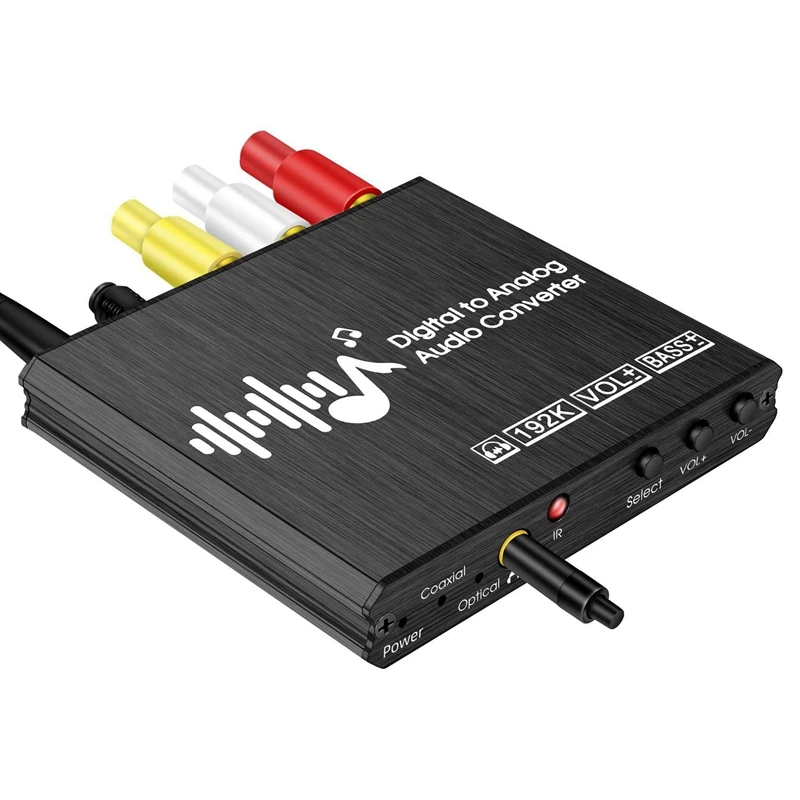 192KHz DAC Digital to Analog Converter with Remote Control Digital Coaxial Toslink to Analog Stereo