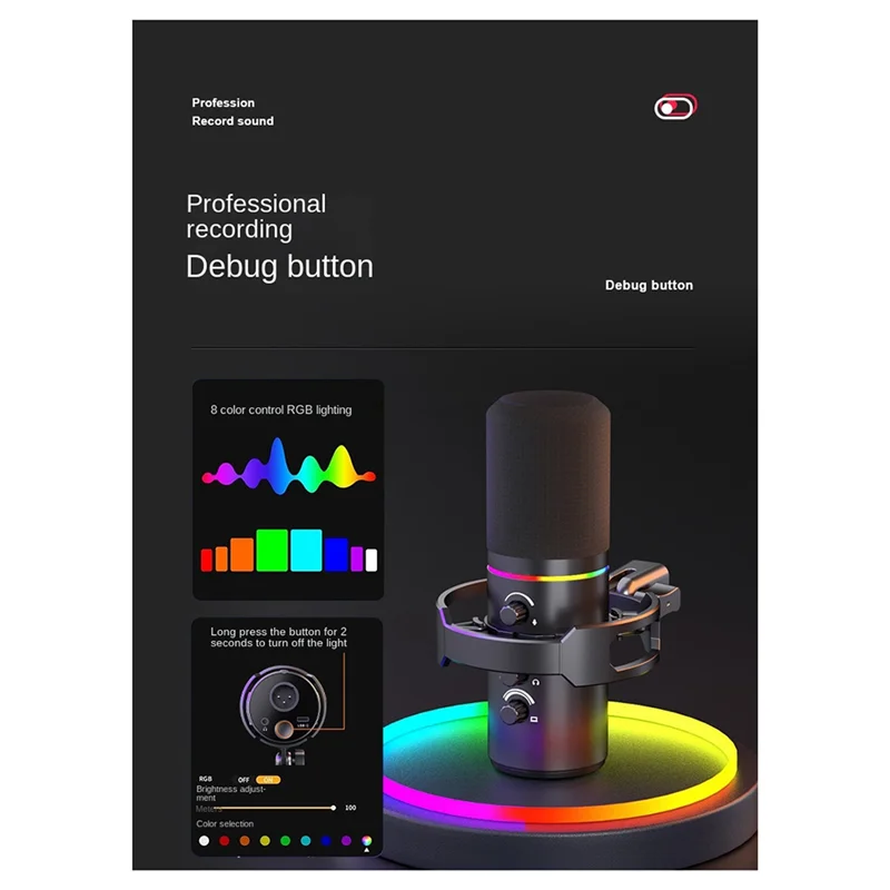 【Superdeals】ميكروفون ديناميكي XLR Connect 48 فولت لتسجيل بطاقة الصوت ومعدات التآكل والغناء USB لعبة كمبيوتر ميكروفون مباشر