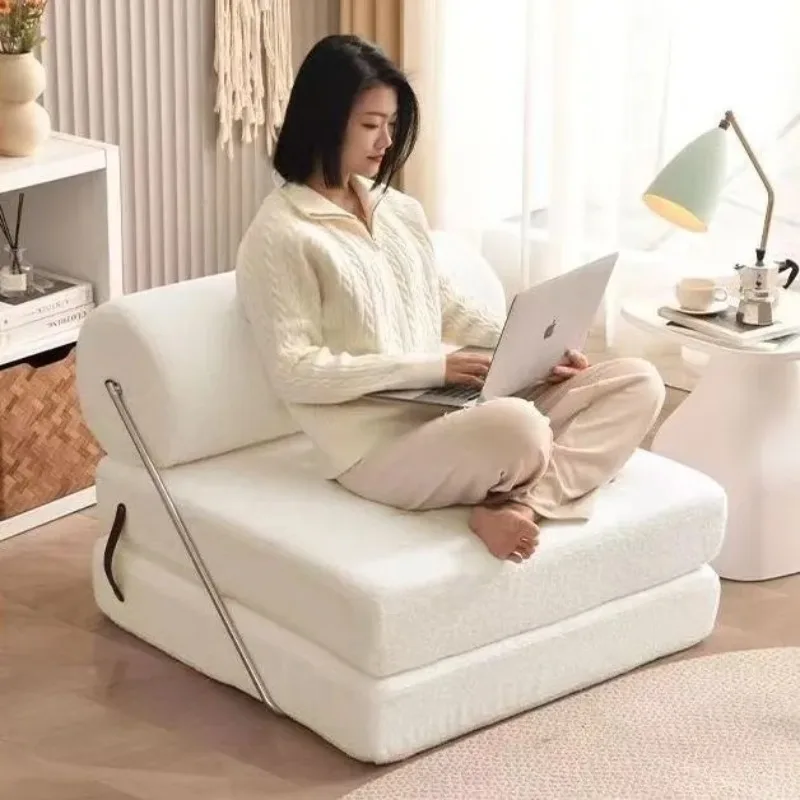 Folding Leather Sofa Living Rooms Bedroom Sun Lounger Luxury Single Sofas Bed Tatami Tiny Home Modern Comfortable Furniture