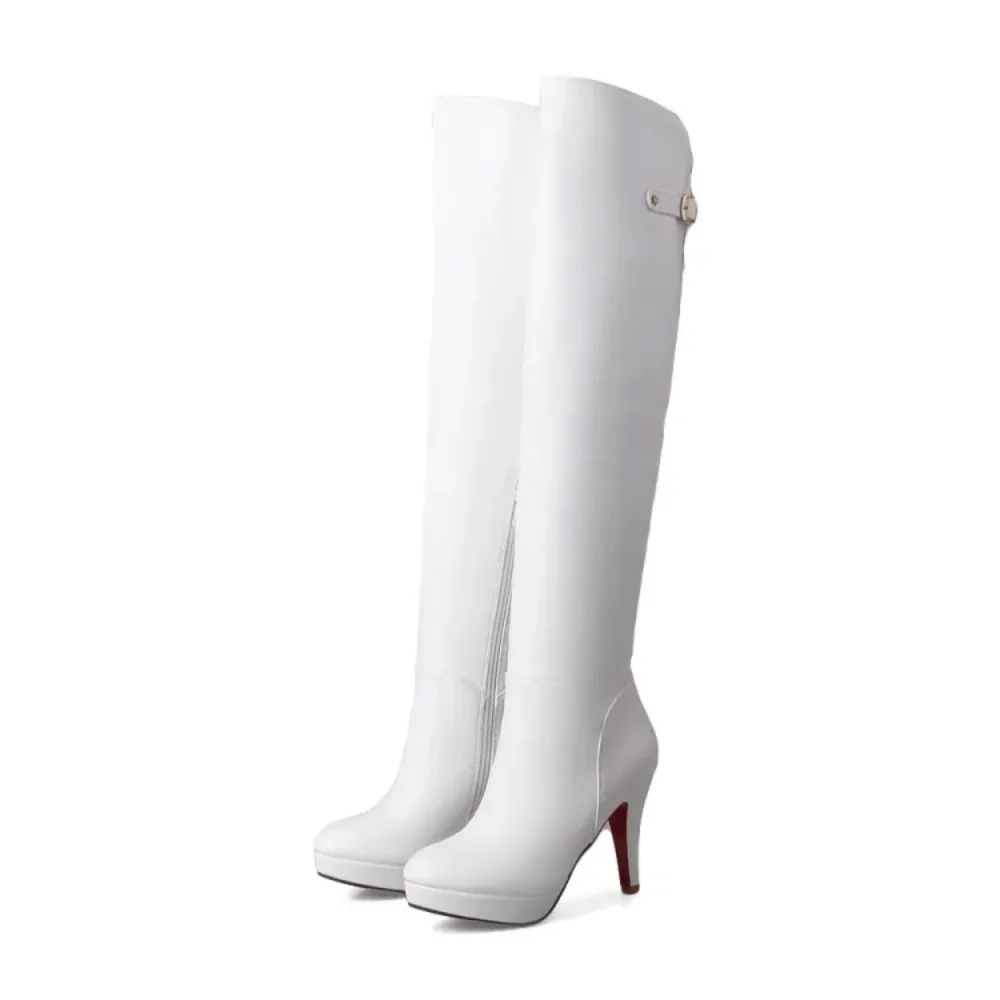 Women\'s Sexy Casual High Heel Winter Boots  Rushed New Big Size 34-46 Autumn Shoes for Comfortable Walking 6-3