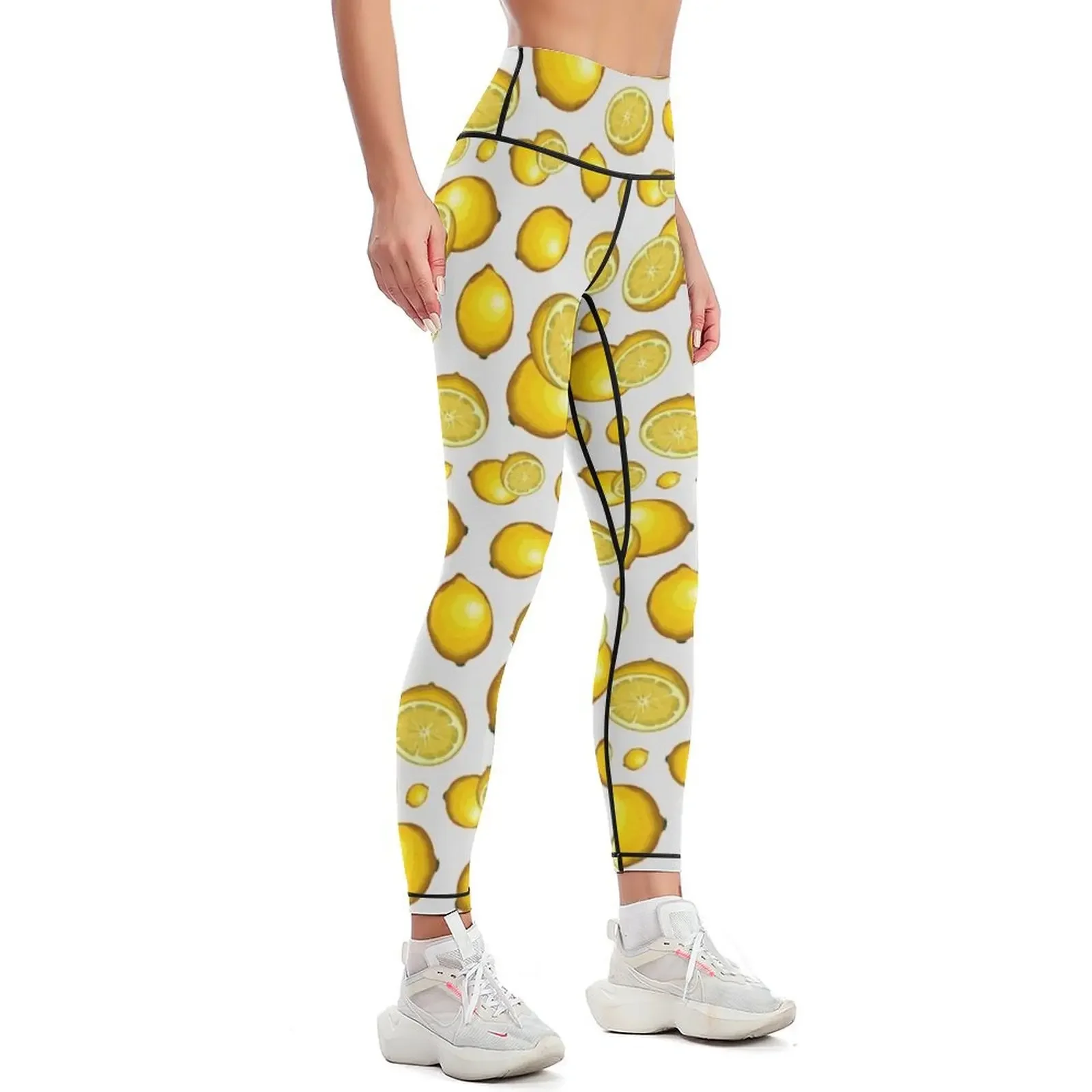 Veggiephile - Lemons Leggings gym sportswear woman Tight fitting woman leggins push up woman Women's high waist Womens Leggings