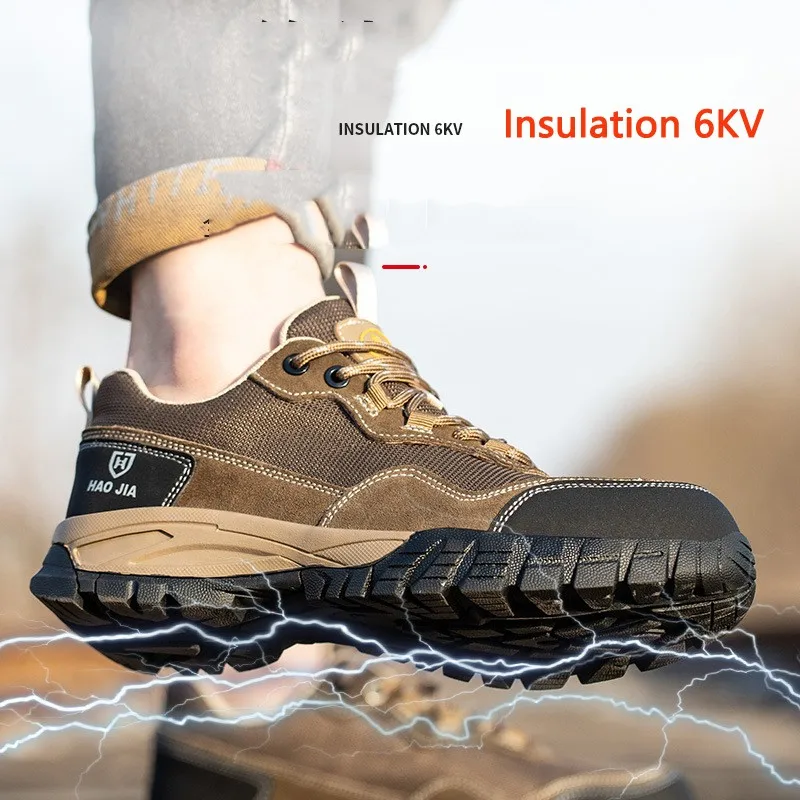 Summer Insulated 6kv Safety Shoes Steel Toe Men\'s Anti Impact Anti Puncture Wear-resistant Breathable Odor Resistant Sneakers