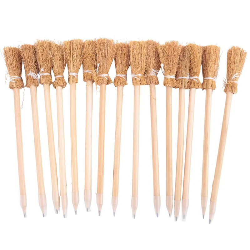 

N04R 90 Pack Witch Broom Pencils And Wands Round Frame Pencils And Glasses No Lens, Witch Wand Theme Party Supplies