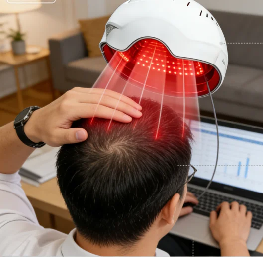

Лазерная терапевтическая шапка COZING-C300 с 90 лазерами и 210 LED-светодиодами для роста волос, от облысения и алопеции у мужчин, 6750 мВт