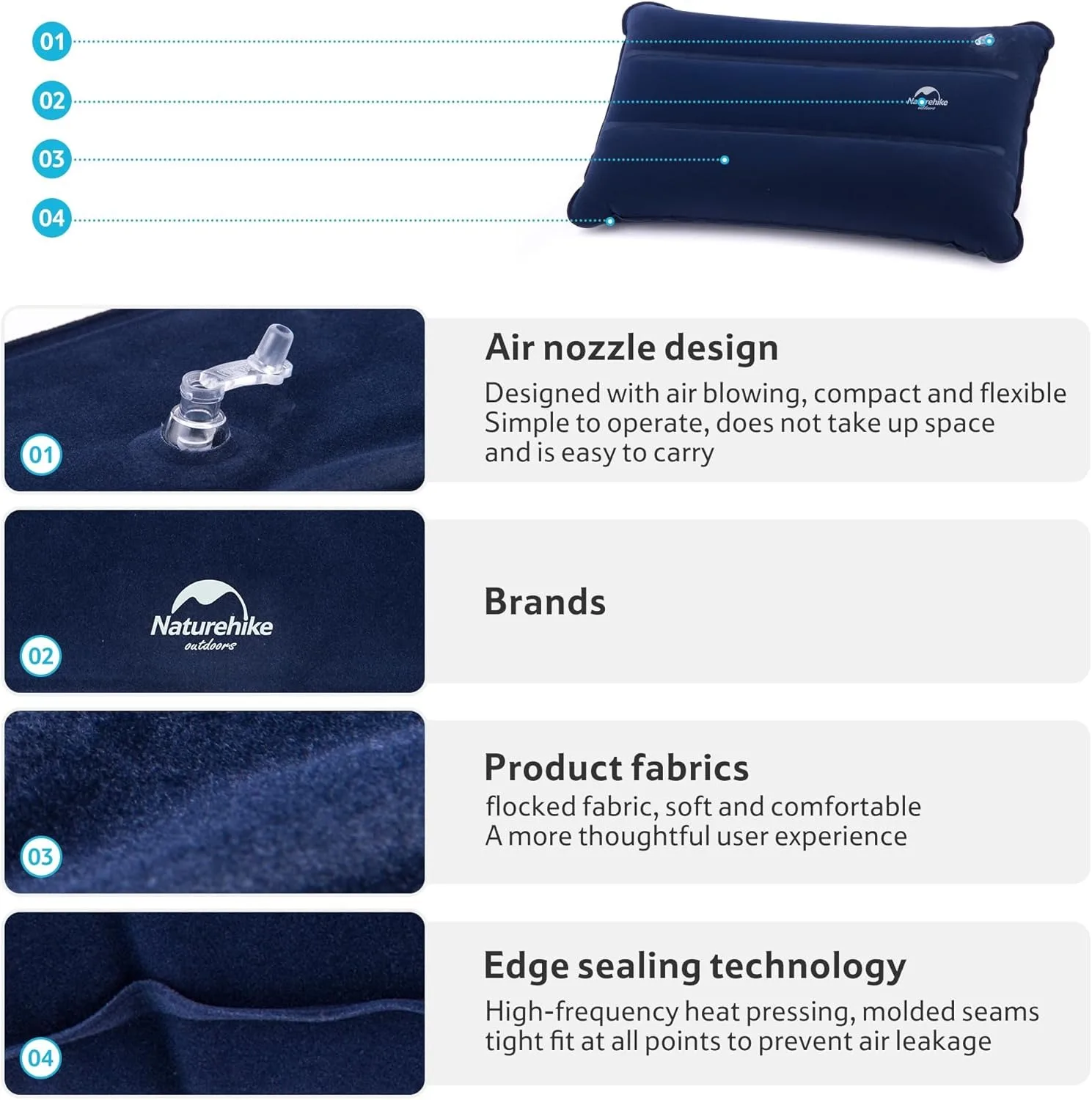 Naturehike Camping Pillow Ultralight Inflatable Pillow for Neck Support Comfortable Portable Backpacking Travel Office Pillow gallery 4