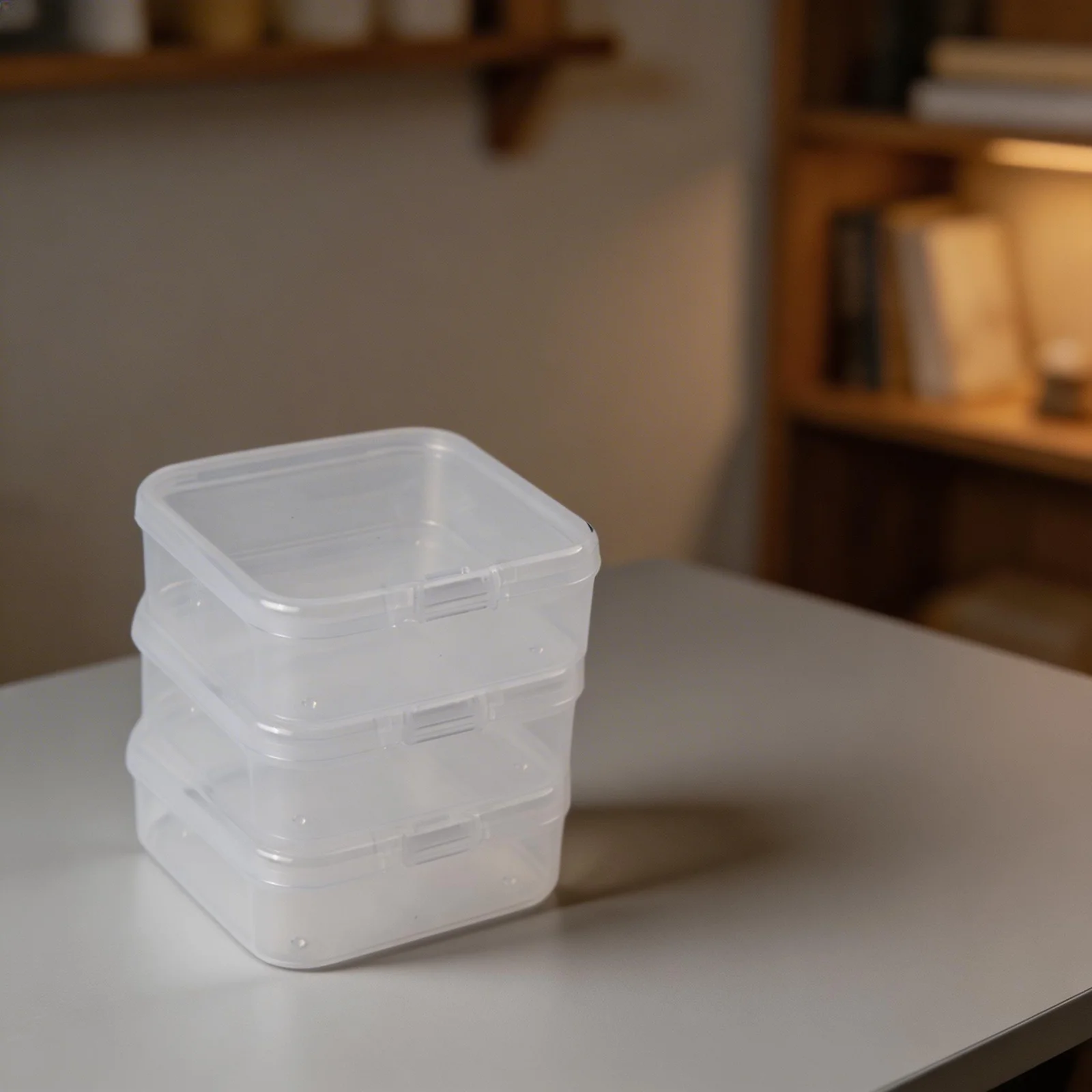 Portable craft bead organizer box with 61 clear compartments for small parts beads screws office supplies and household items