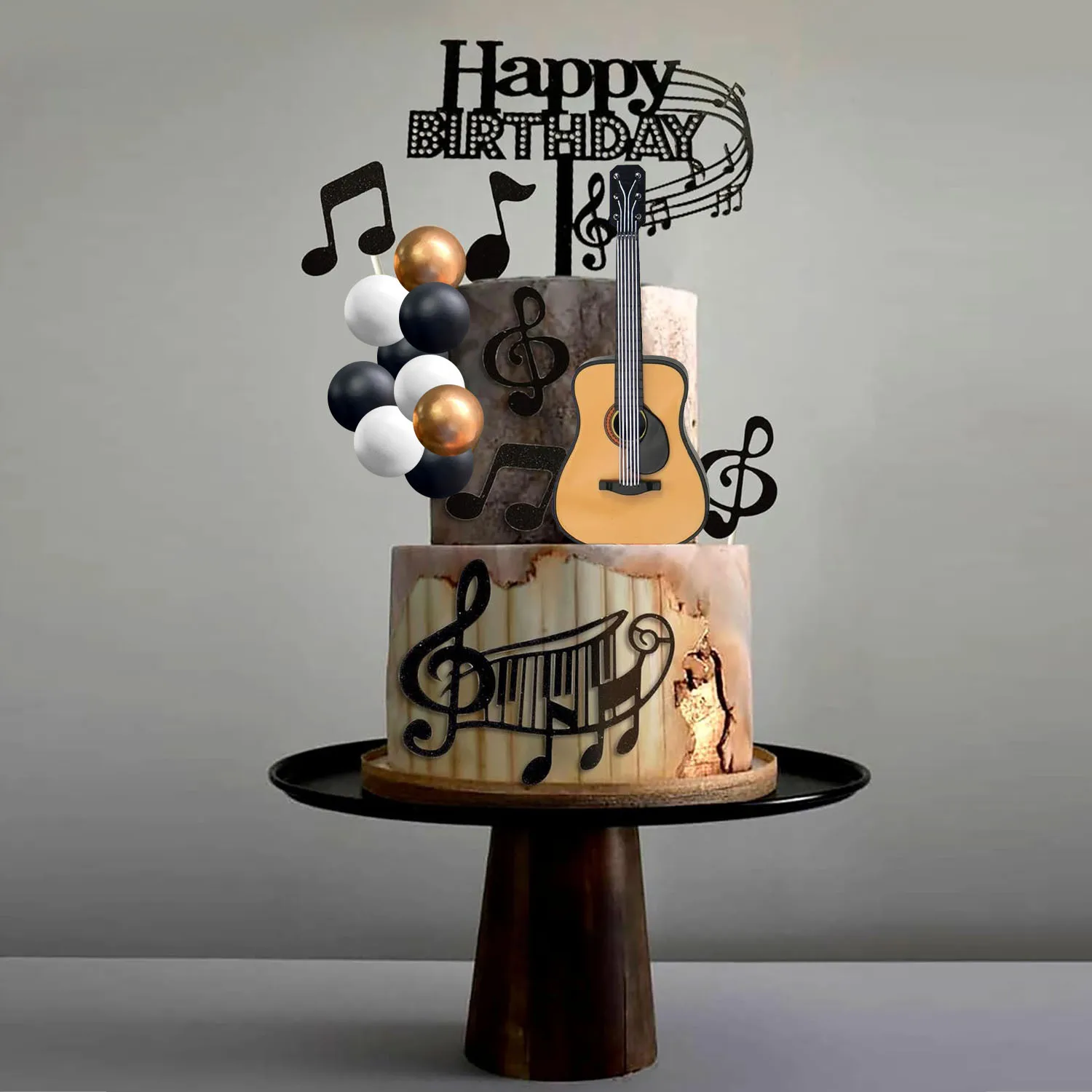 Musik Kuchen Topper Musikalische Geburtstag Party Kuchen Dekorationen für Musikalische Kuchen Topper Set Mädchen Musik Karaoke Thema Geburtstag Party – Detail 18
