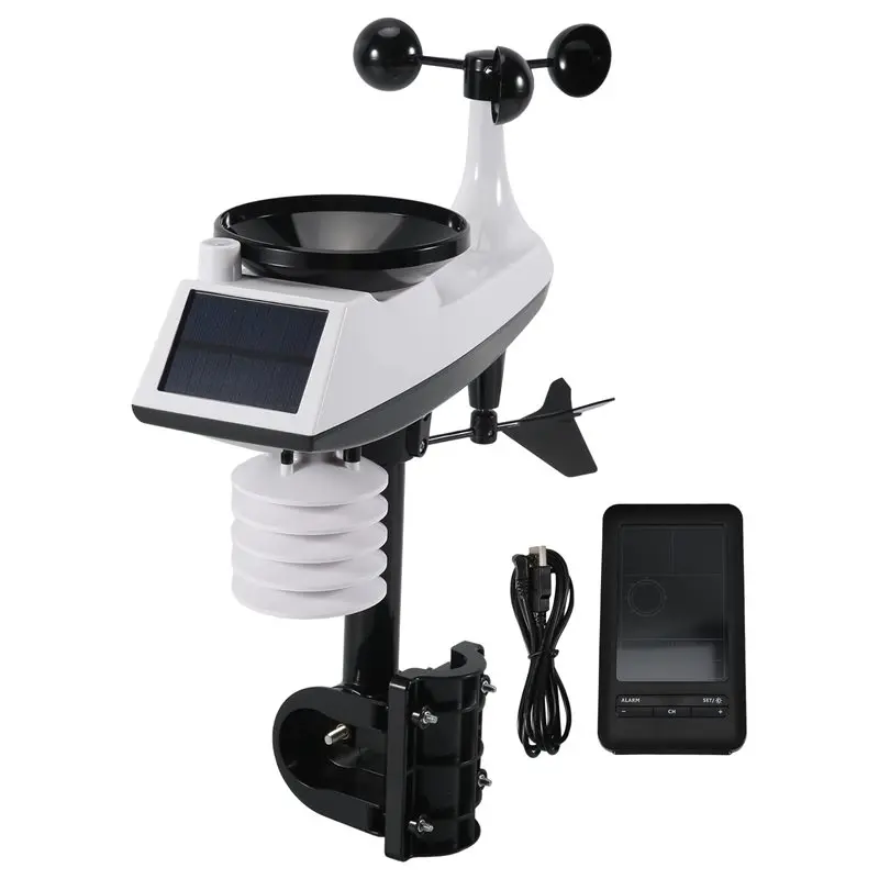 A93E-Tuya Weather Station Alarm Wifi Digital Wind Speed Direction Rainfall Light Index Air Quality Temperature Humidity Meter