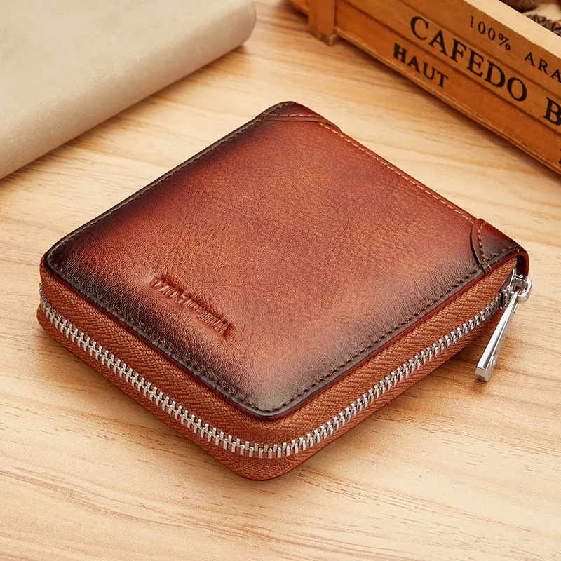 Wallet men's short wallet cowhide driver's license set fashion wallet multi-function coin purse men's upgraded WILLIAMPOLO