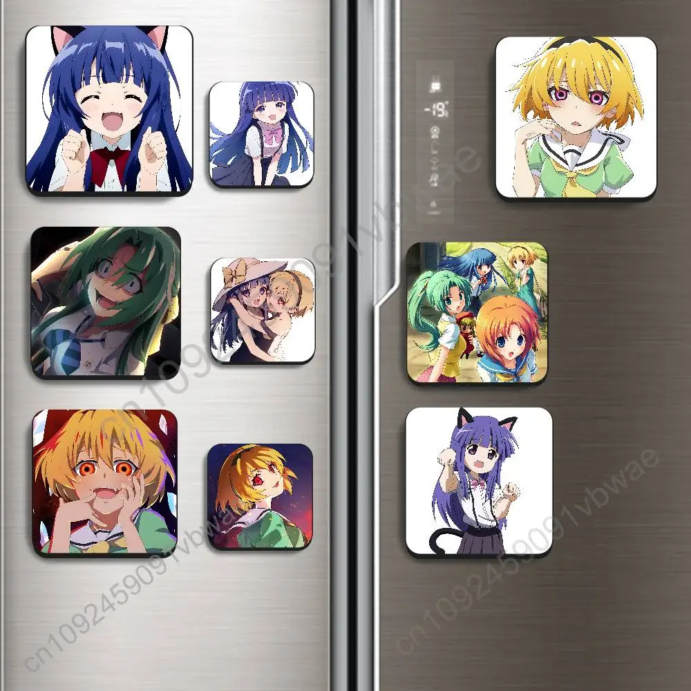Satoko Hojo Rika Furude Higurashi When They Cry Magnetic Sticker Fridge Magnets No Falling Off Fit for Refrigerators