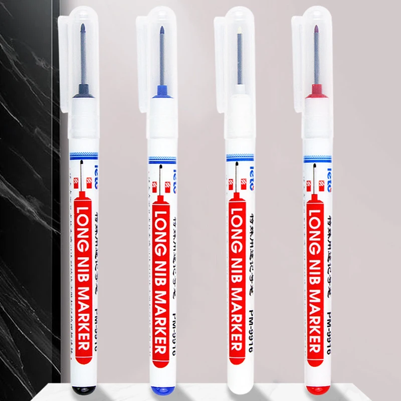 1PC Long Head Marker Pen Waterproof Multi-purpose Deep Hole Marker Pens For Marking The Drilling Position