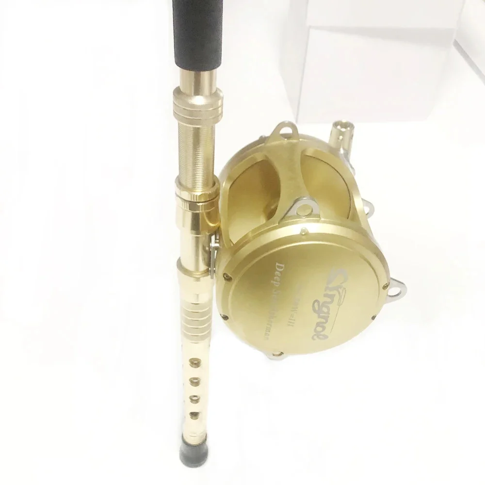 Hochleistungs-CNC-Angelrolle mit 2 Geschwindigkeiten und 130 LB maximaler Bremskraft für Salzwasser-Trolling und Jigging, ideal für Riesen-Thunfisch und Marlin, 80W 130W – Detail 19