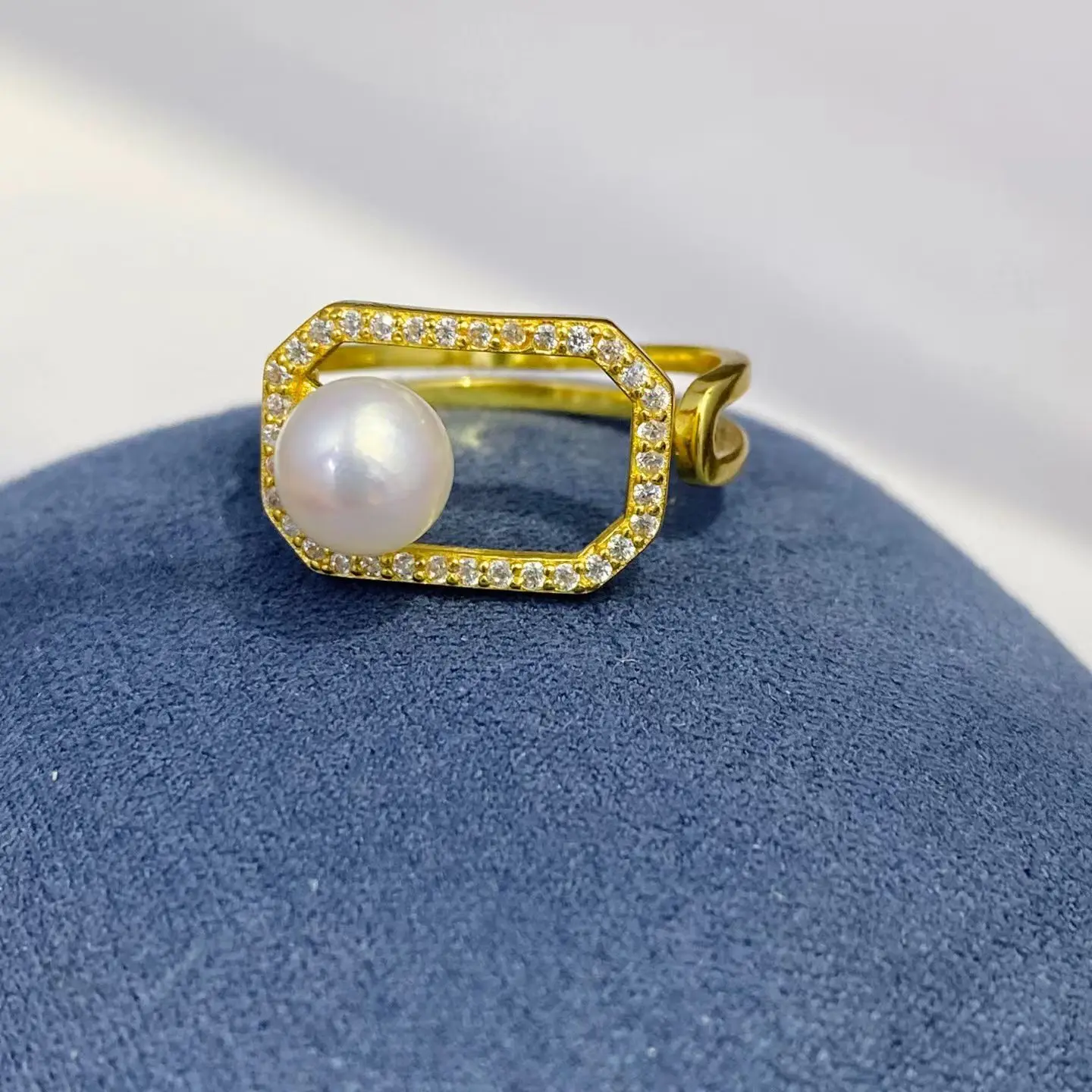 

S925 Sterling Silver Adjustable Ring Mount Settings Findings Mountings Accessory Parts for 6-7mm Pearls