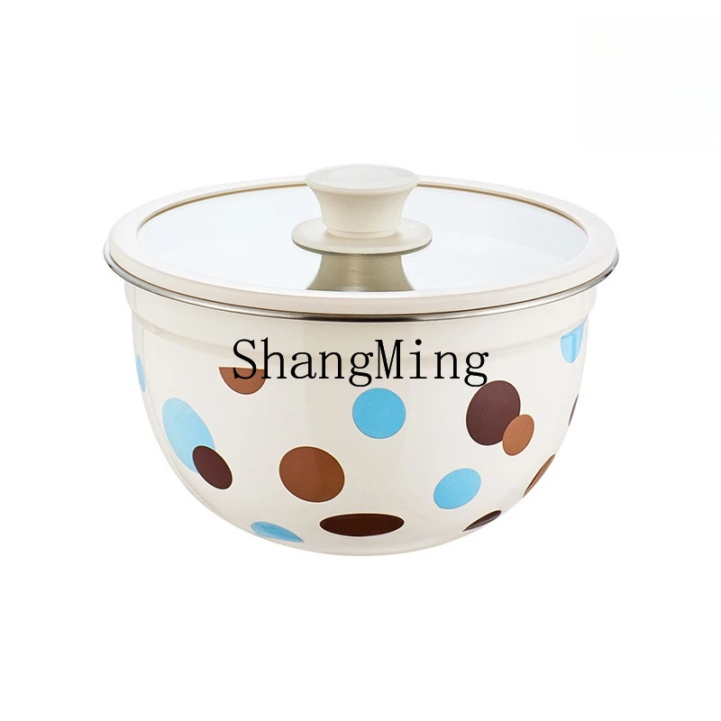

DSA stainless steel salad bowl creative non-slip bottom with cover egg bowl mixing basin