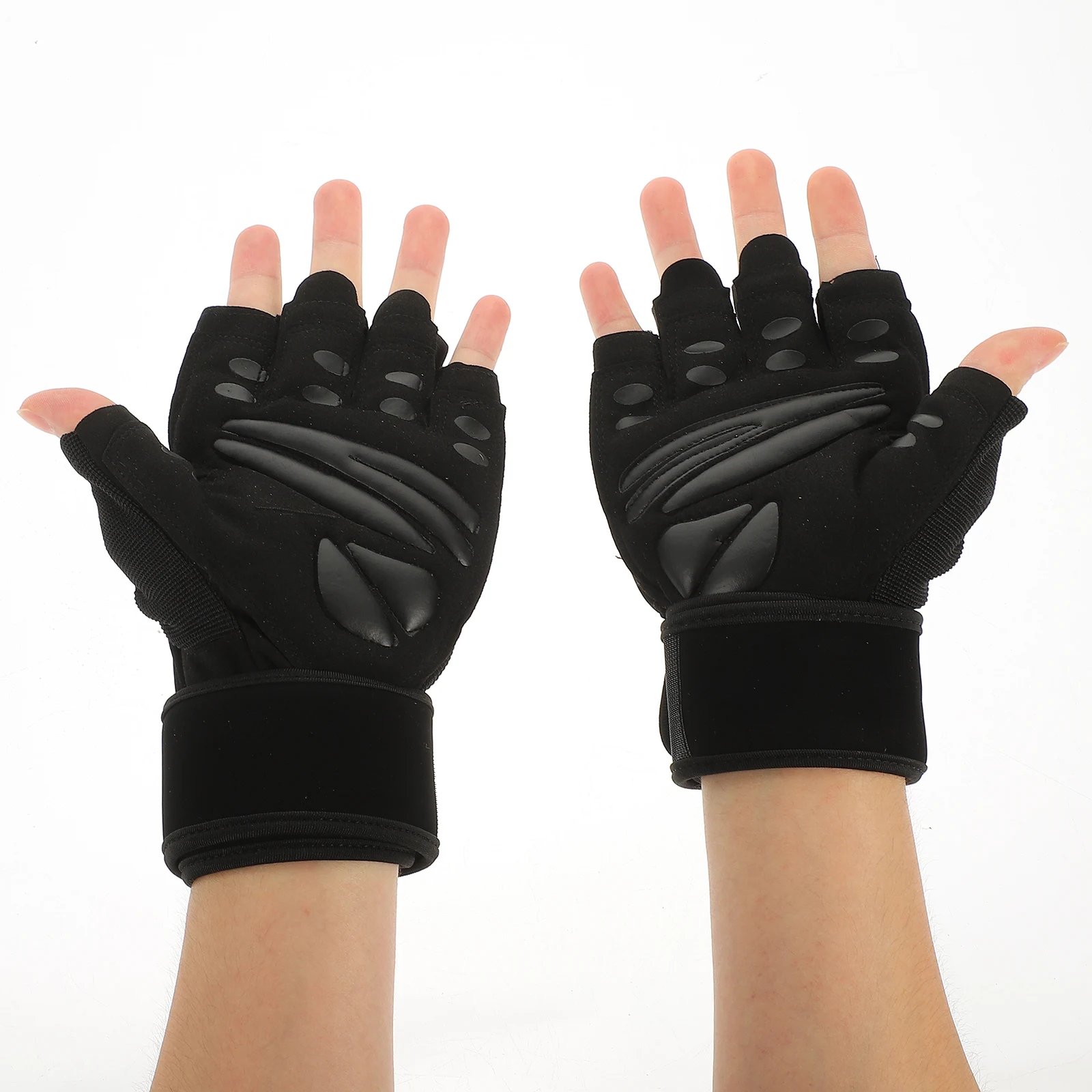 

1Pair Weightlifting Gloves Breathable Sports Non Slip Dumbbell Wrist Brace Training Half Finger Fitness Gloves for Men Size L