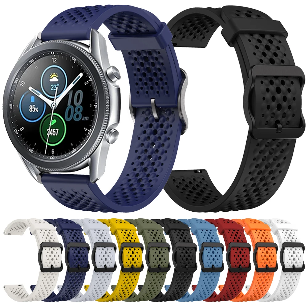 Silicone 22mm Strap for Samsung Galaxy Watch3 45mm 46mm/Gear S3 Classic Adjustable Band for HUAWEI GT4 46mm Smartwatch Bracelets