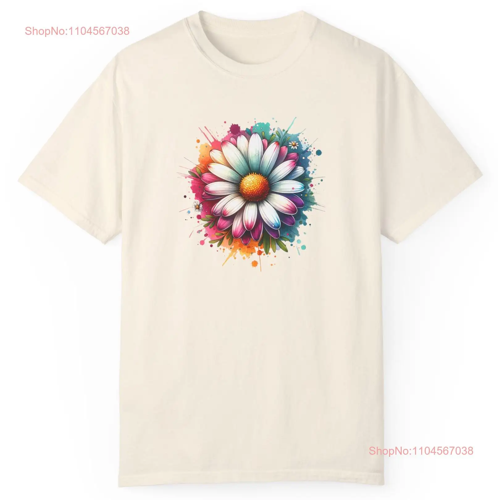 

Daisy Watercolor April Birth Flower Spring T Shirt Floral Comfort Colors Mothers Day Unique Birthday Gardening Summer Top