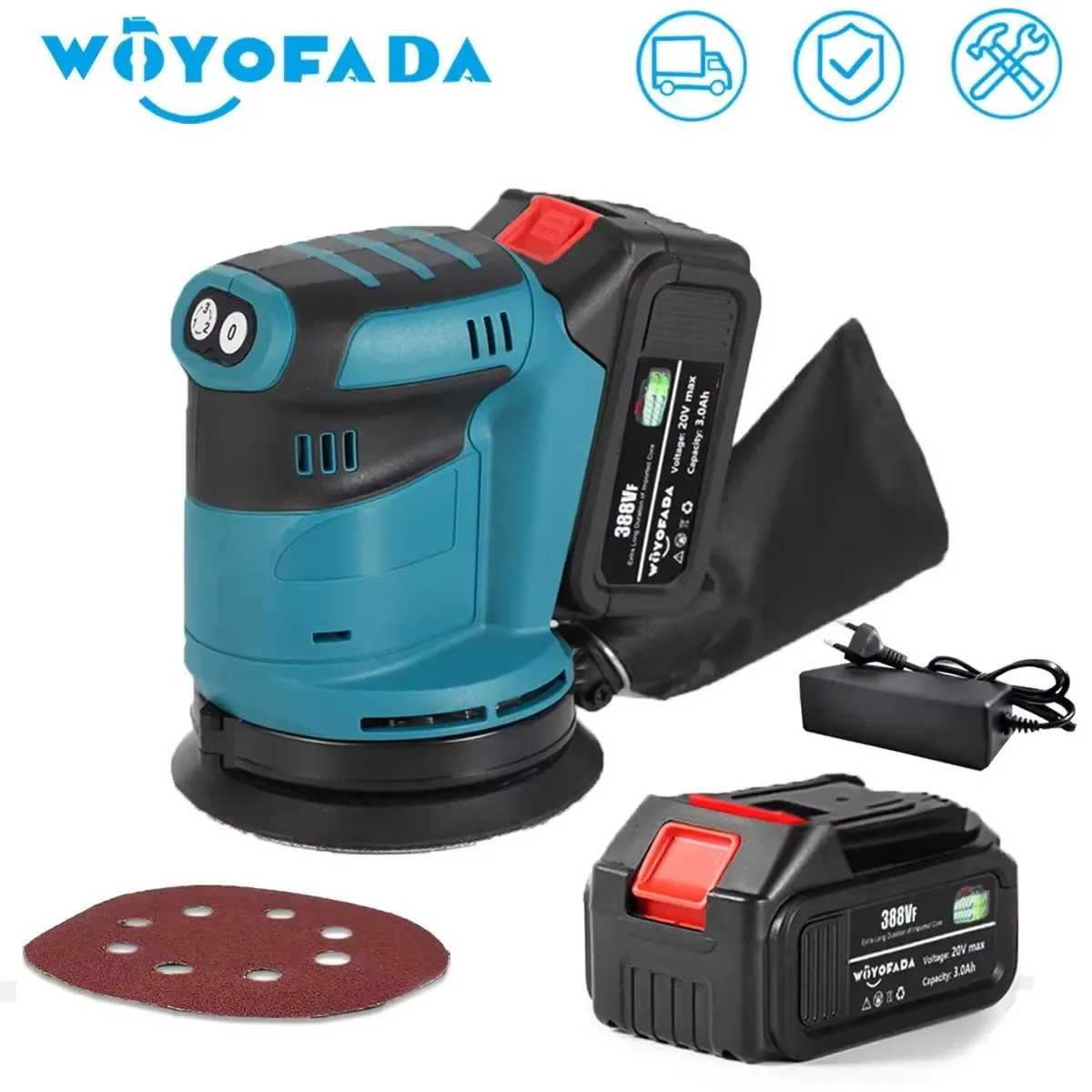 3 Speed Random Orbit Electric Sander 125mm Sandpaper Wood Grinder Polishing Machine Sander Power Tools For Makita 18V Battery