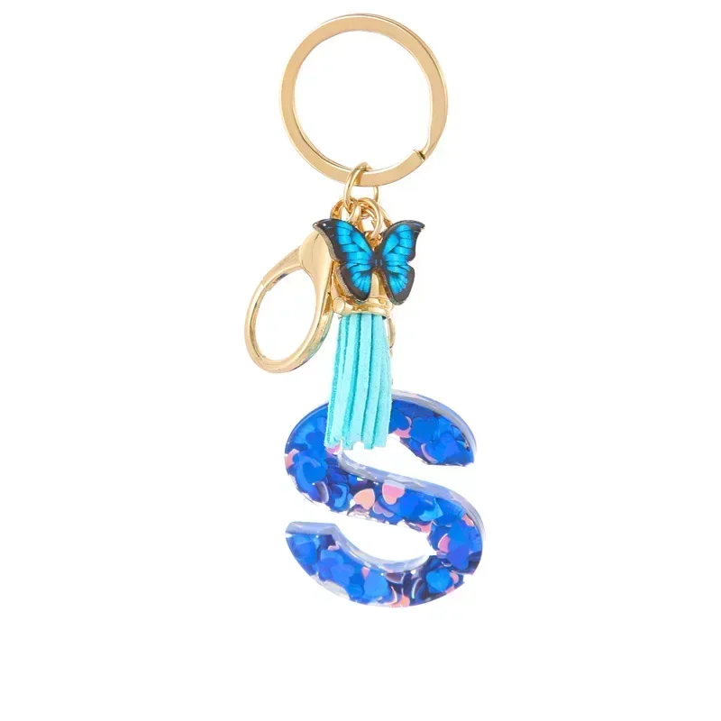 Custom Blue Butterfly Keychain, Personalized Gift