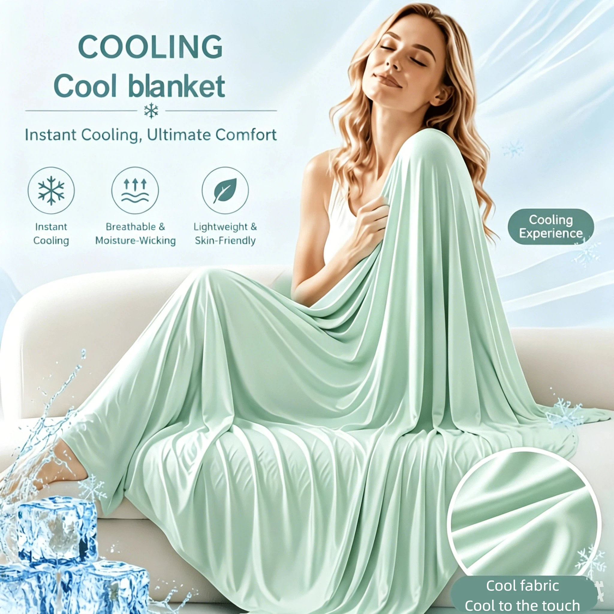 Summer Cooling Blanket Thin Blanket Ice Silk Air Conditioning Quilt Skin-friendly Lightweight Breathable Quilt For Home Office