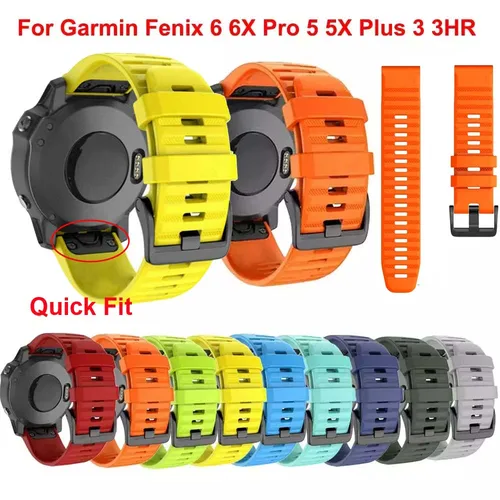 Correa de silicona para reloj de pulsera Garmin Fenix 7X 7 6X 6Pro 5X 5Plus Epix Gen 2, pulsera QuickFit, 26 22mm