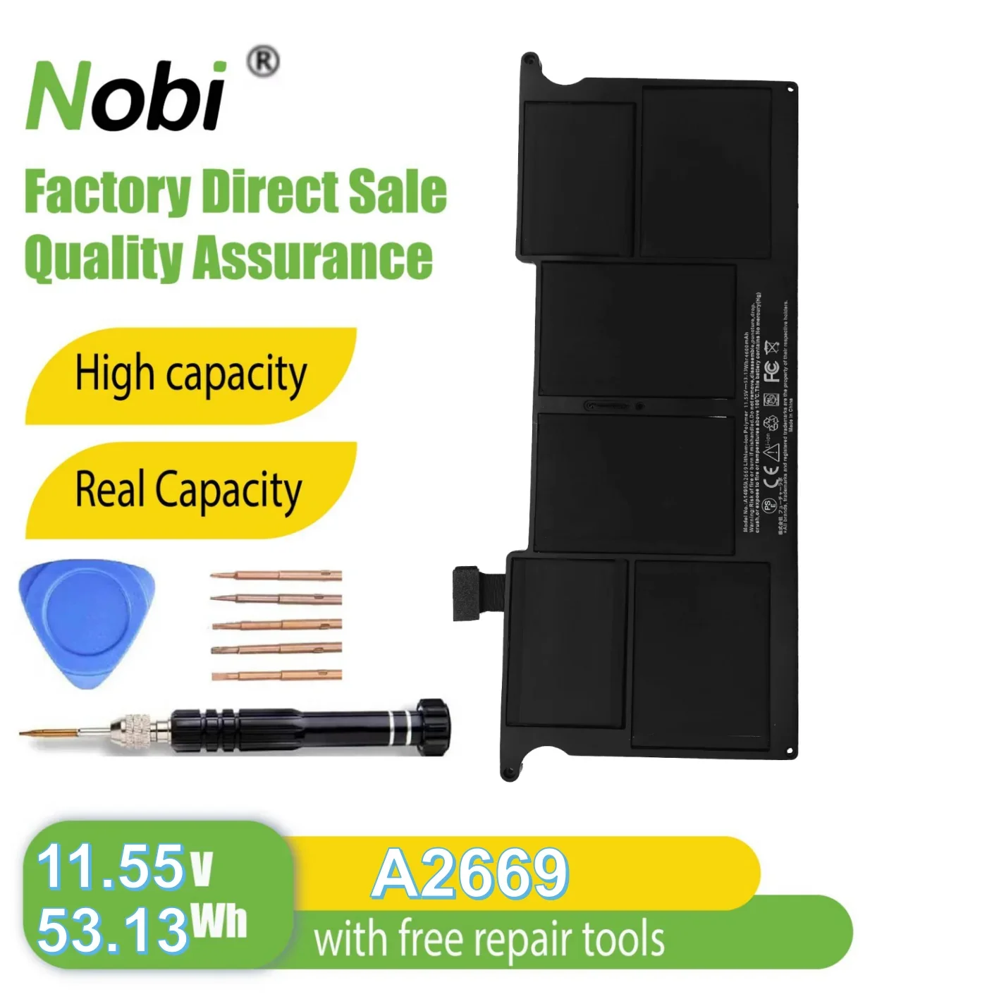 

Аккумулятор Nobi A2669 A2681 A3113 A3240 для MacBook Air (A2681: 13,6 дюйма M2 EMC 4074) (A3113: 15 дюймов M2 EMC 8611)