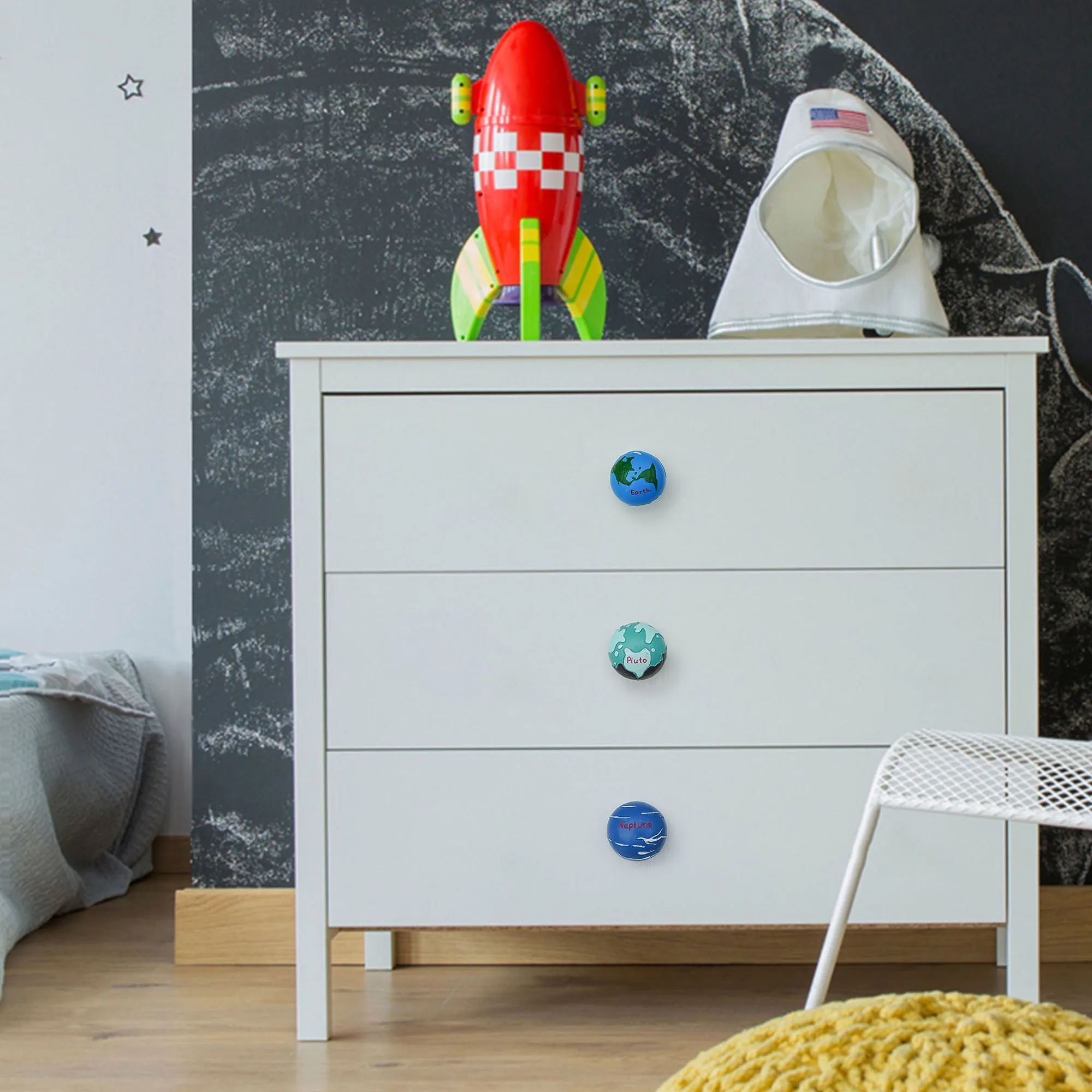 Astronaut Planet Drawer Knobs Creative Cartoon Children's Room Decorative Knobs Furniture Handles Kids Cupboard Pulls