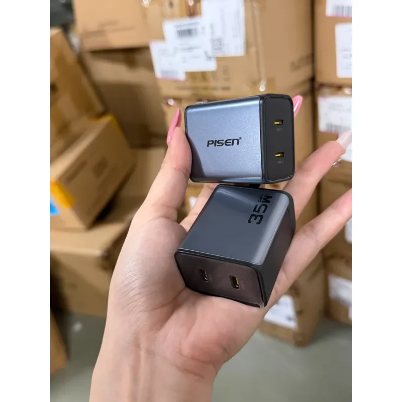 for Pinsheng 35W Fast Charging Dual C Charger Gallium Nitride Dual Type-C Interface Surging Series Gold