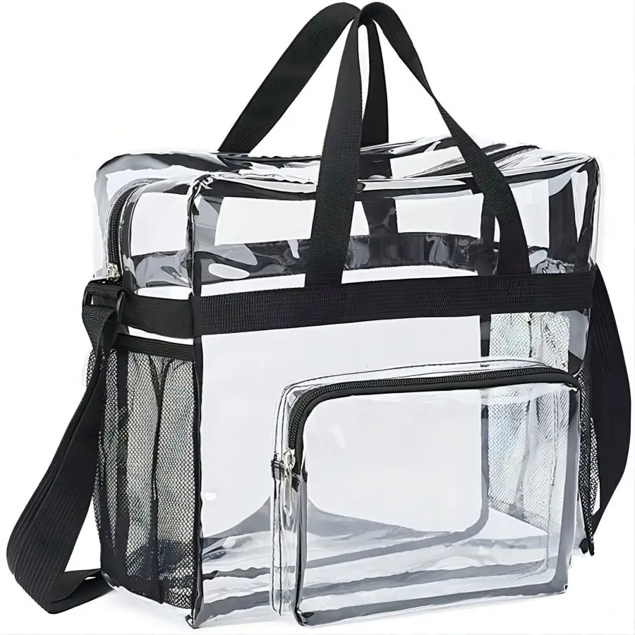 Large Capacity Transparent Tote Travel Bag, Transparent Lunch Bag for Men and Women, Suitable for Work Travel Holiday Sports