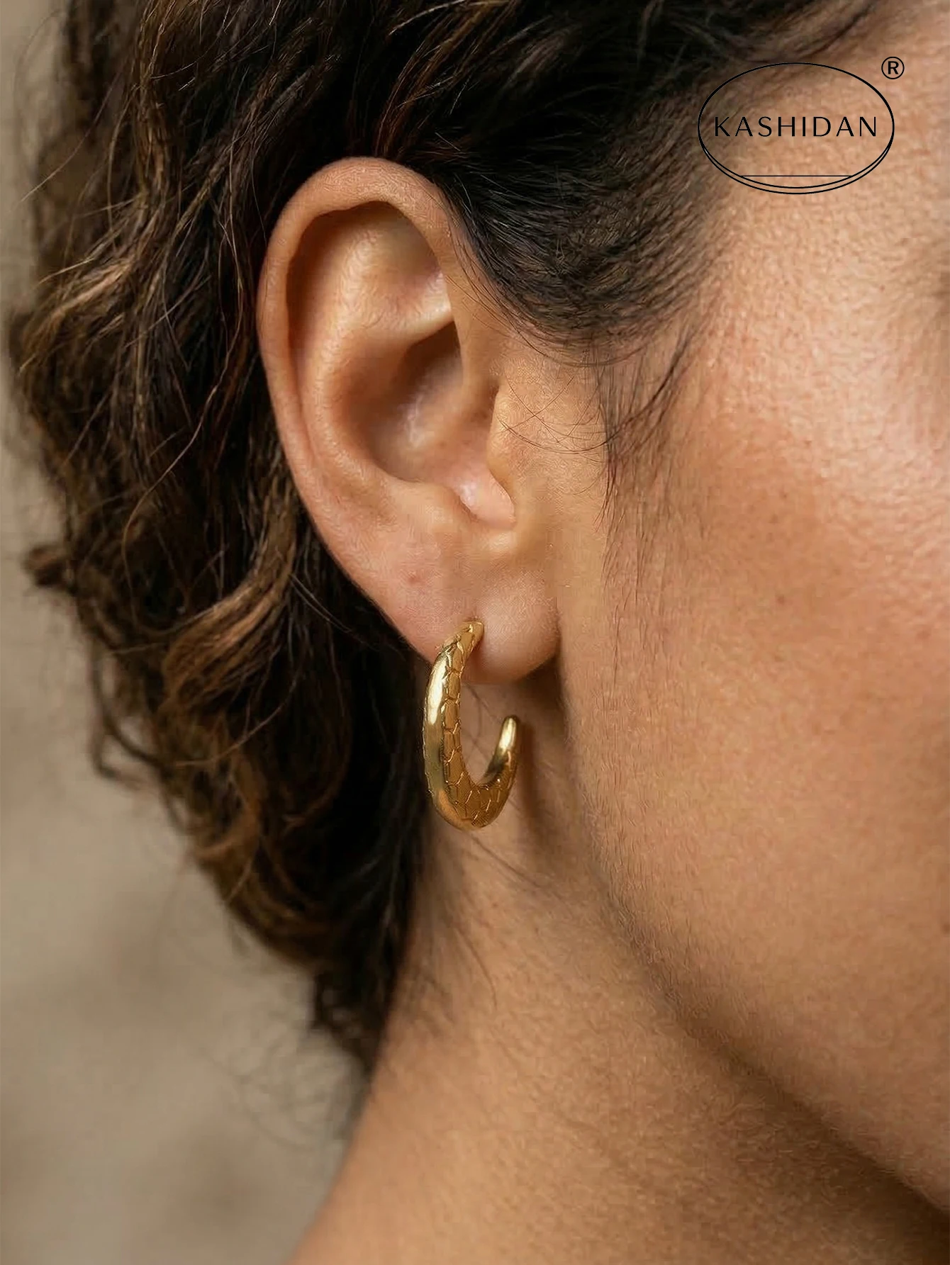 Statement U-Shaped Hoop Earrings, Chunky Stainless Steel Jewelry, Fashion Heart Round Twist Hoop Earrings, Women's Jewelry Gift