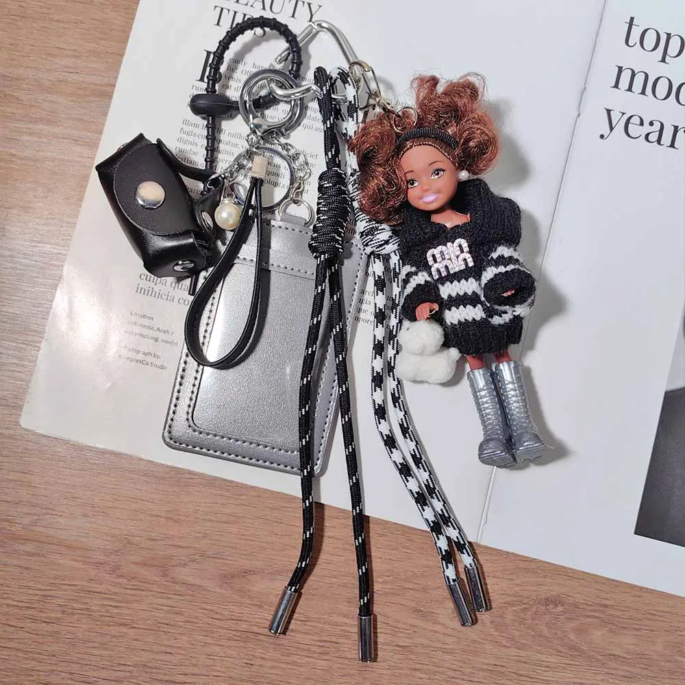 Adorable Little Kelly Black Doll Pendant Star Work ID Card Holder   Girls Handbag Decoration