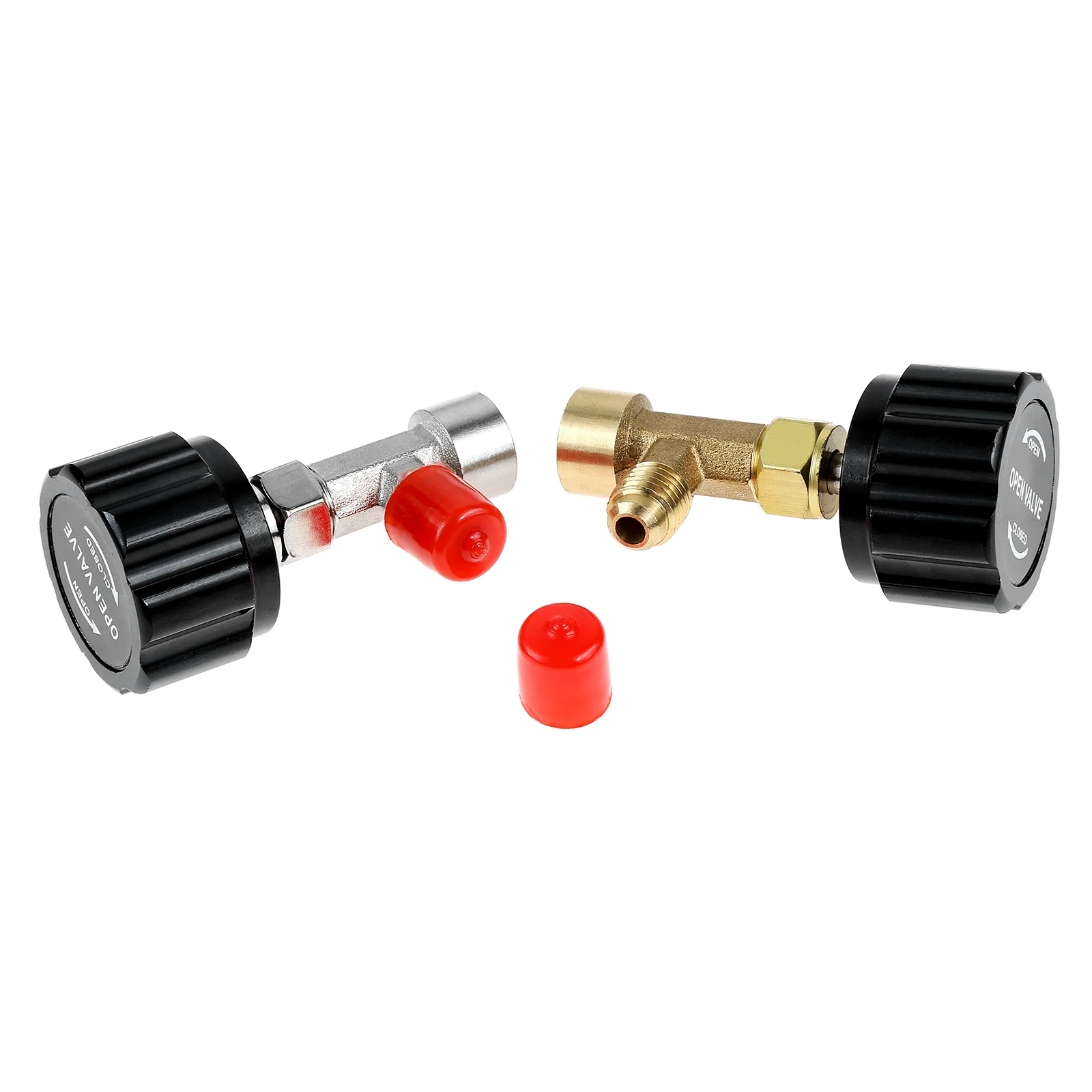 5Pcs/set R134A Self-Sealing and Puncture Refrigerant Can Tap Valves with Refrigerant Tank Adapters for Air Conditioning Systems