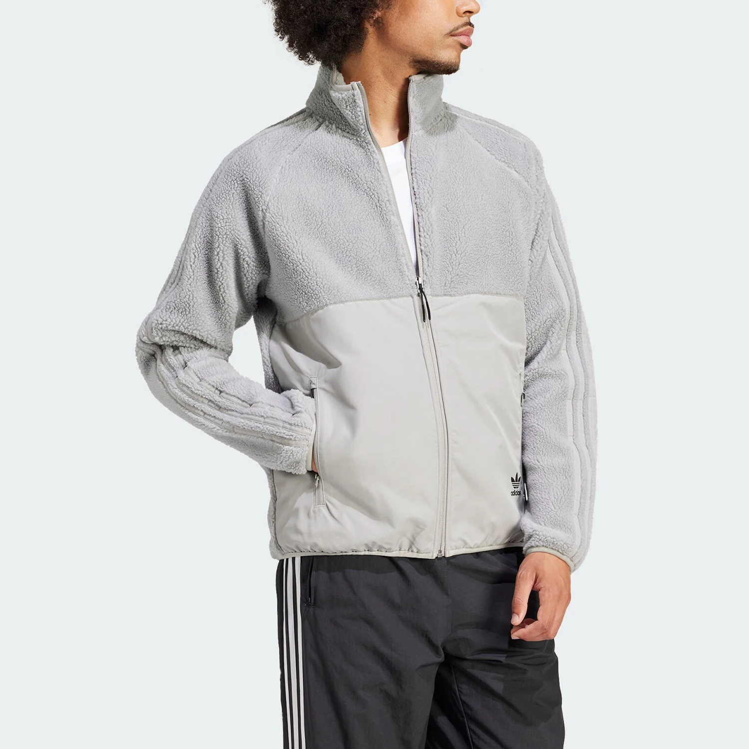 Adidas Originals Authentic Trefoil Mens Warm Fleece Zip-up Jacket IS2826