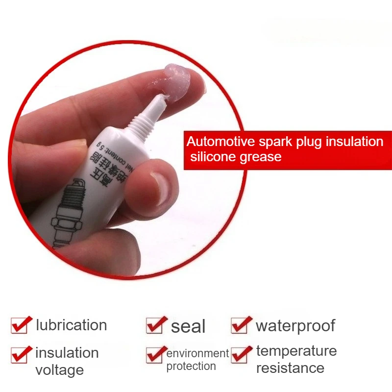 5pcs Car Spark Plug Insulating Grease High Voltage Electrical Insulation Silicone Grease Low Temperature Corrosion Resistance