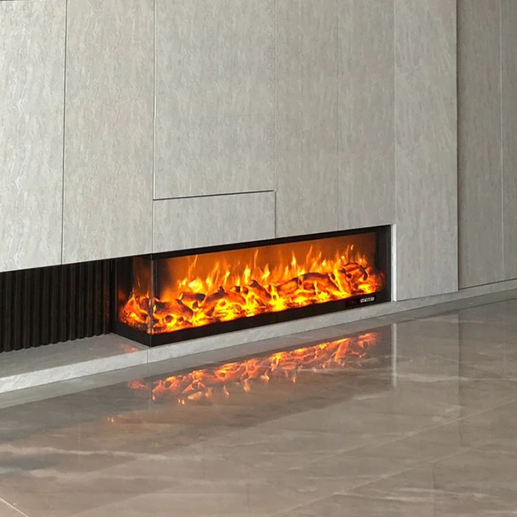 Three-sided Multifunctional Decorative Multi-flame Color-changing Heated With 6 Colors Led Light Electronic Fireplace