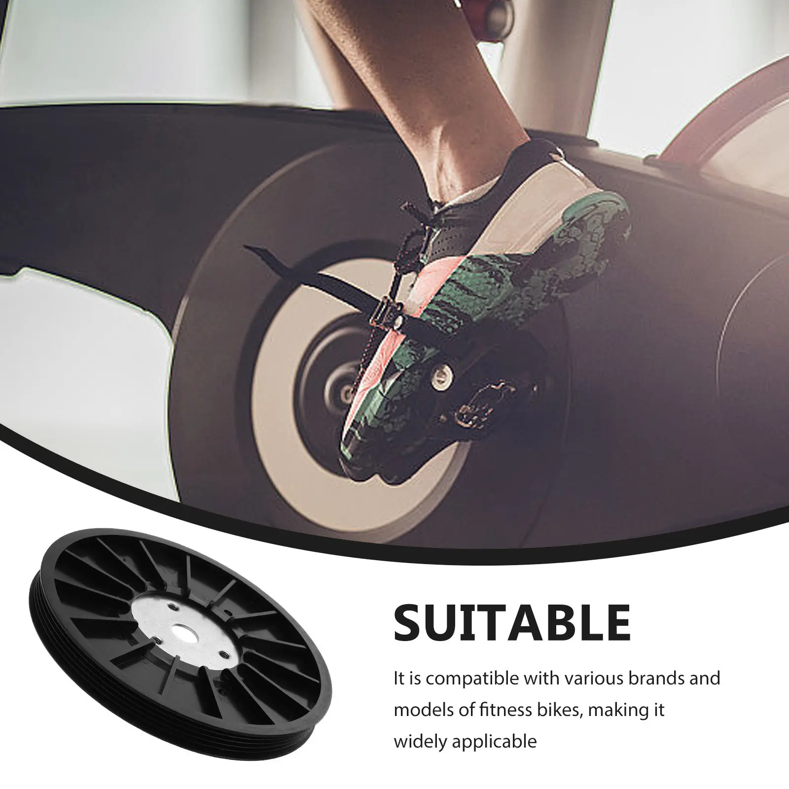 Exercise Bike Belt Pulley 5Pk Dynamic Cycling Belt Wheel Fitness Bike Drive Disc Indoor Home Exercising Accessory
