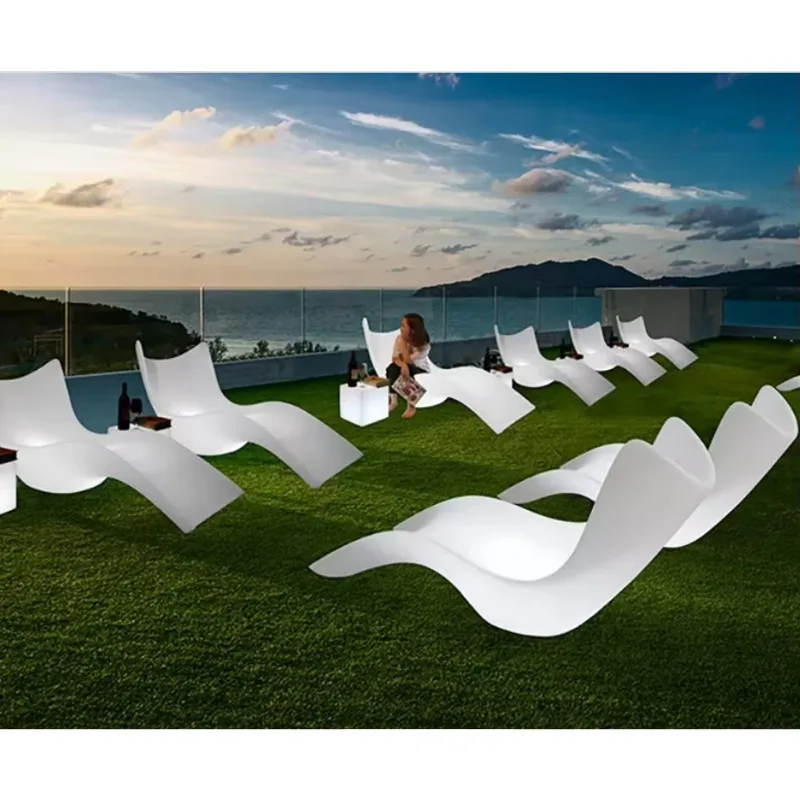 Colour Changing LED Recliner Outdoor Party Light up Sofa Lounge Glowing Furniture of Leisure Chair