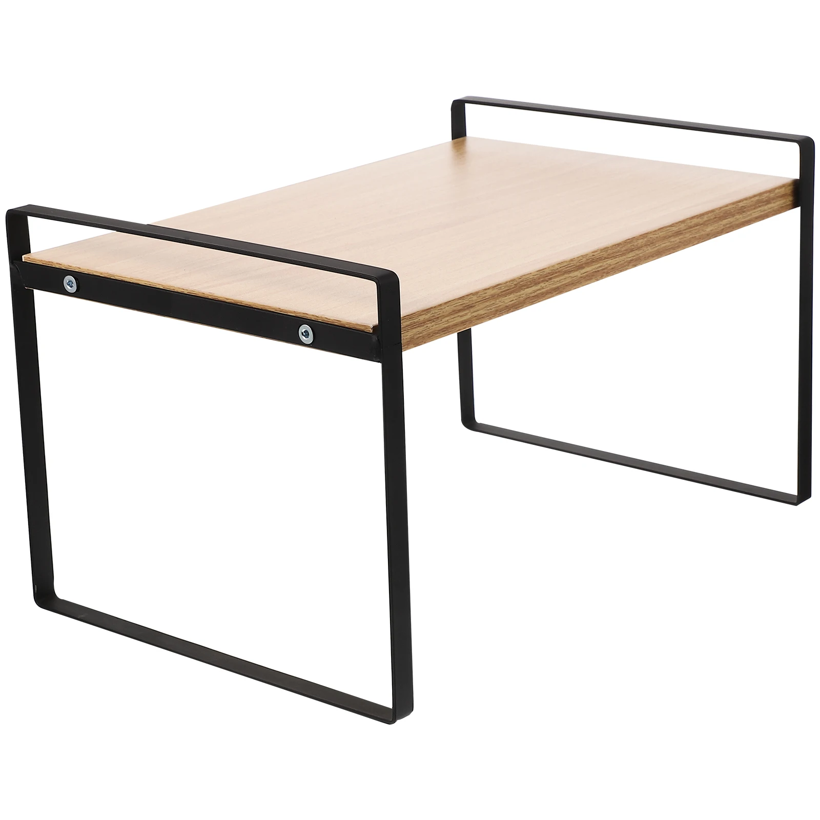 Iron Desk Organizer Storage Rack Sturdy Wooden Metal Desktop Bookshelf for Office Home Study Room Multifunctional Shelf