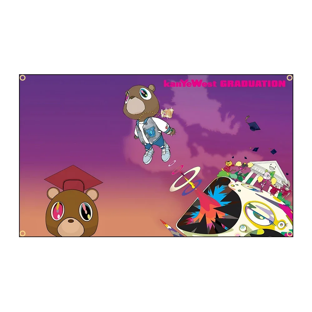 American Rapper Kanye West Flag Polyester Digital Printing Banner for Garage Wall Art Out Door Decoration